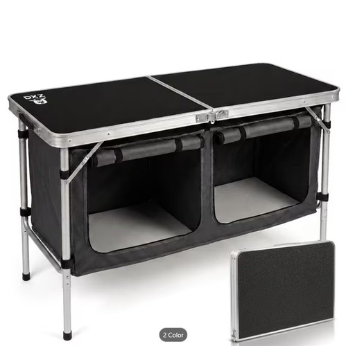 Folding outdoor cooking table - folding,